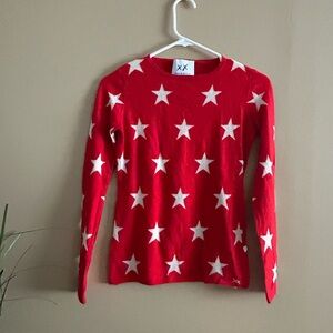 Red Star Patterned Women's Sweater